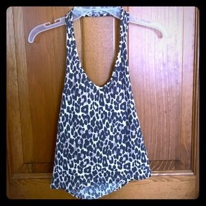 American Eagle Leopard Halter Top